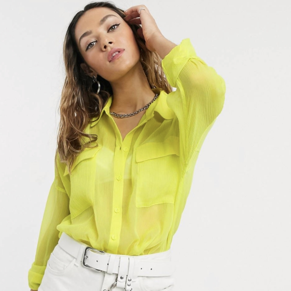 Noisy May sheer button down